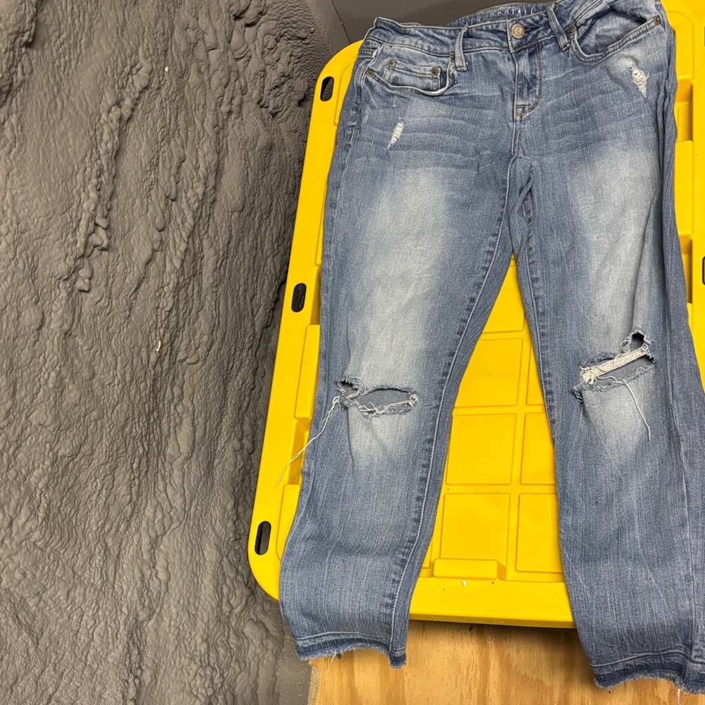 Women’s Blue Distressed Jeans - Casual Slim Fit